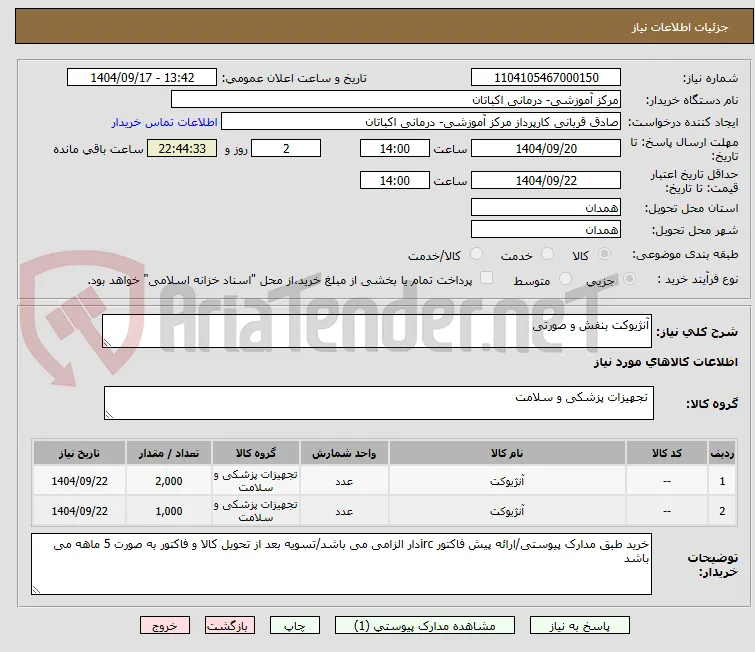 آنژیوکت بنفش و صورتی