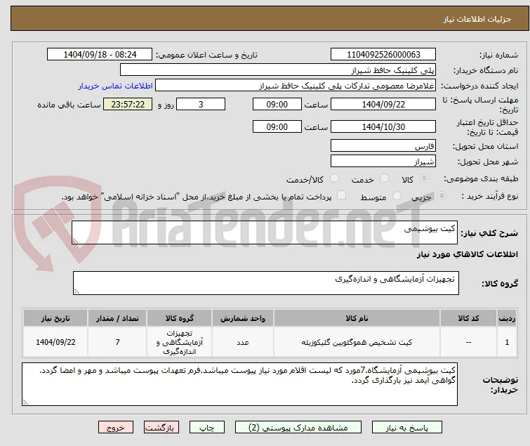کیت بیوشیمی
