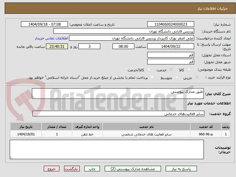 طبق مدارک پیوستی