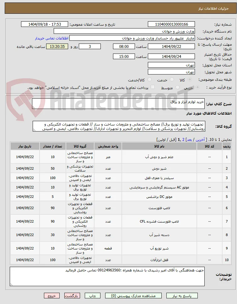 خرید لوازم ابزار و یراق