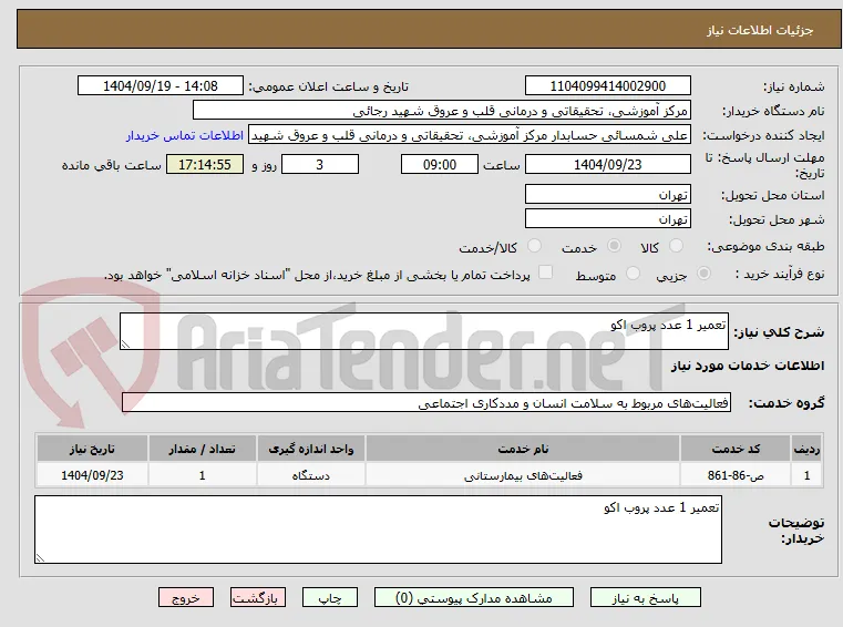 تعمیر 1 عدد پروب اکو