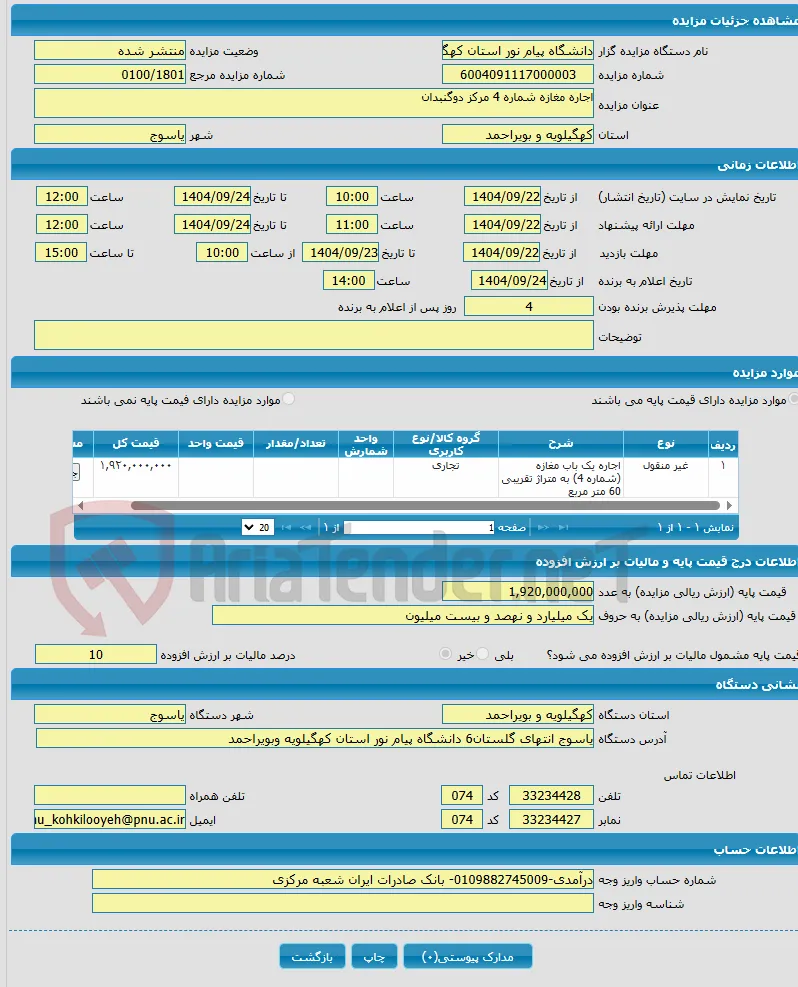 اجاره مغازه شماره 4 مرکز دوگنبدان