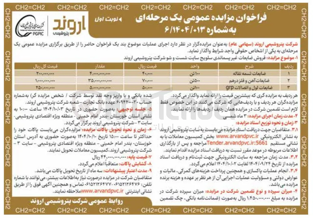 ضایعات آهن و فلز درهم