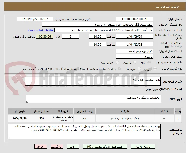 نایف چشمی 15 درجه
