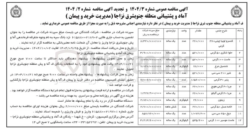 خرید شیر 200 سی سی