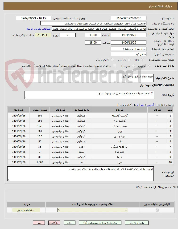 خرید مواد غذایی و خوراکی.