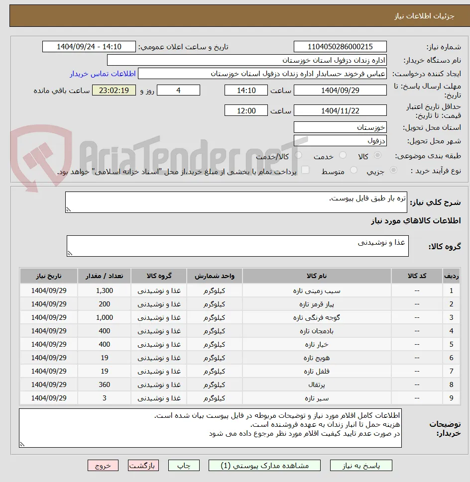 تره بار طبق فایل پیوست.