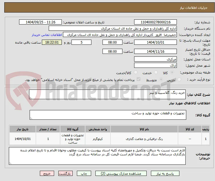 خرید رنگ، گلاسبید و تینر
