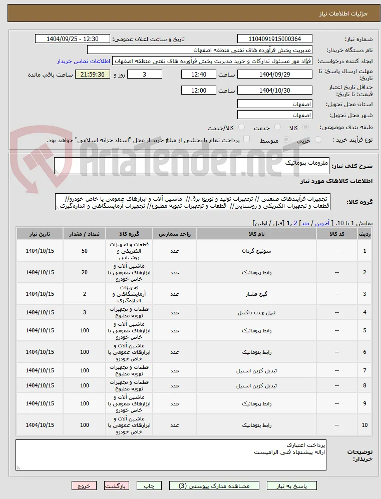 ملزومات پنوماتیک