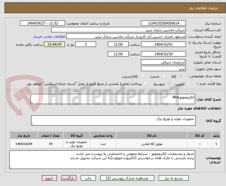 الکتروموتور4kw