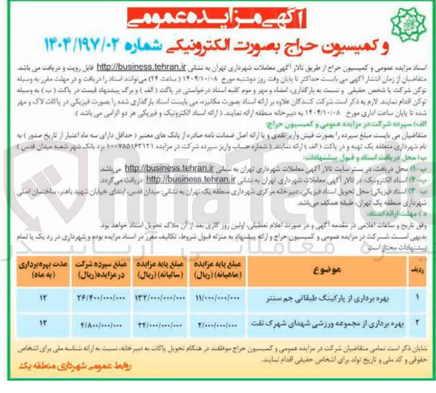بهره برداری از اماکن