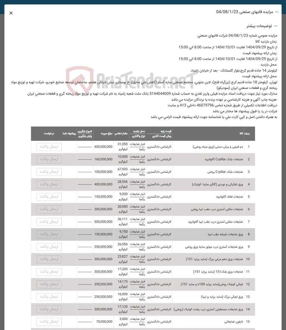2 ضایعات پلنگ pillar - C گالوانیزه 

