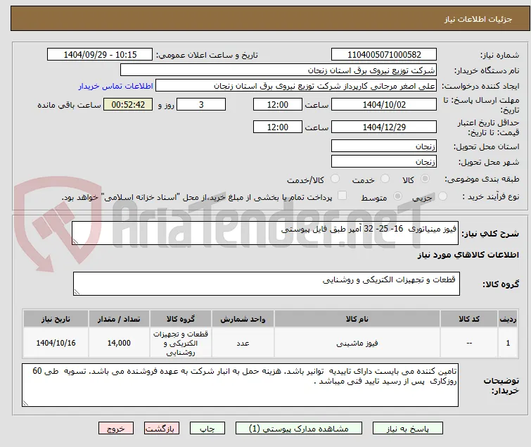فیوز مینیاتوری  16- 25- 32 آمپر طبق فایل پیوستی 