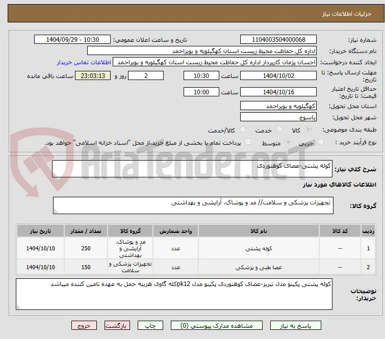 کوله پشتی-عصای کوهنوردی