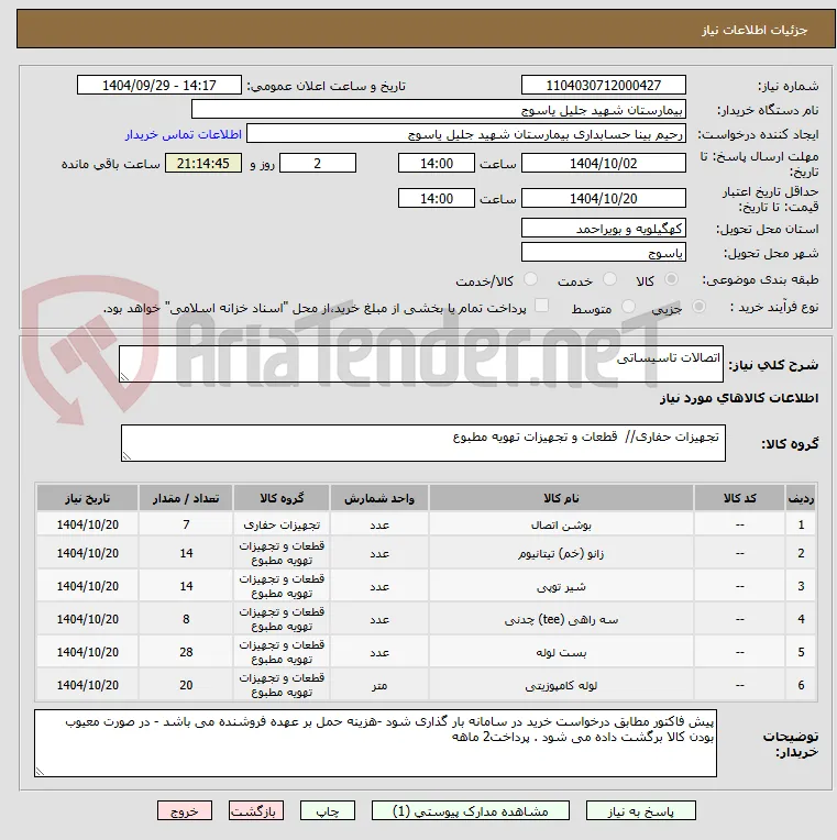 اتصالات تاسیساتی 