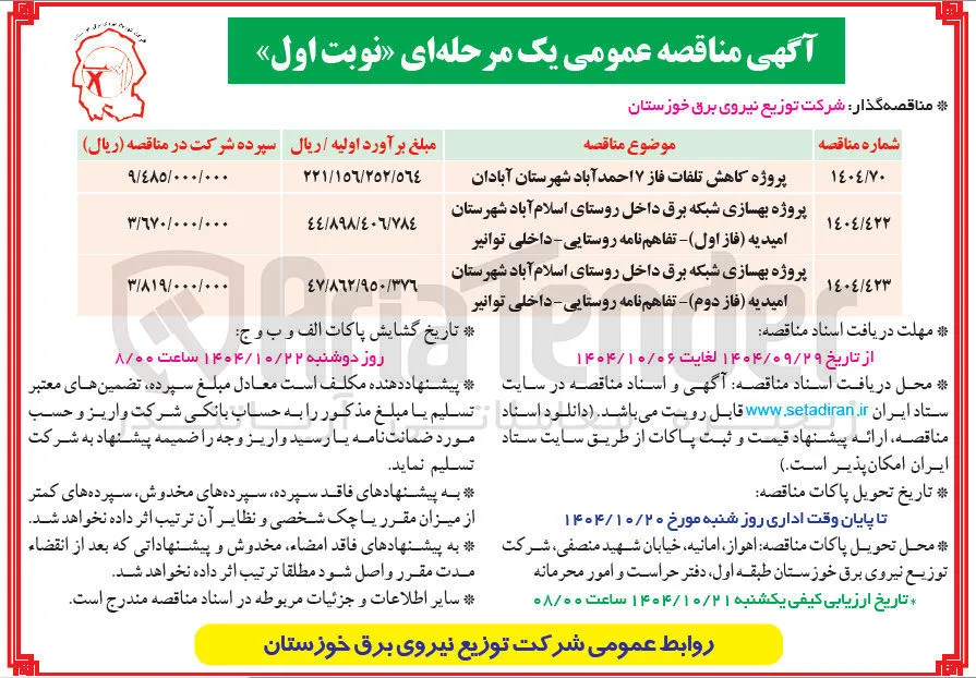 پروژه بهسازی شبکه برق