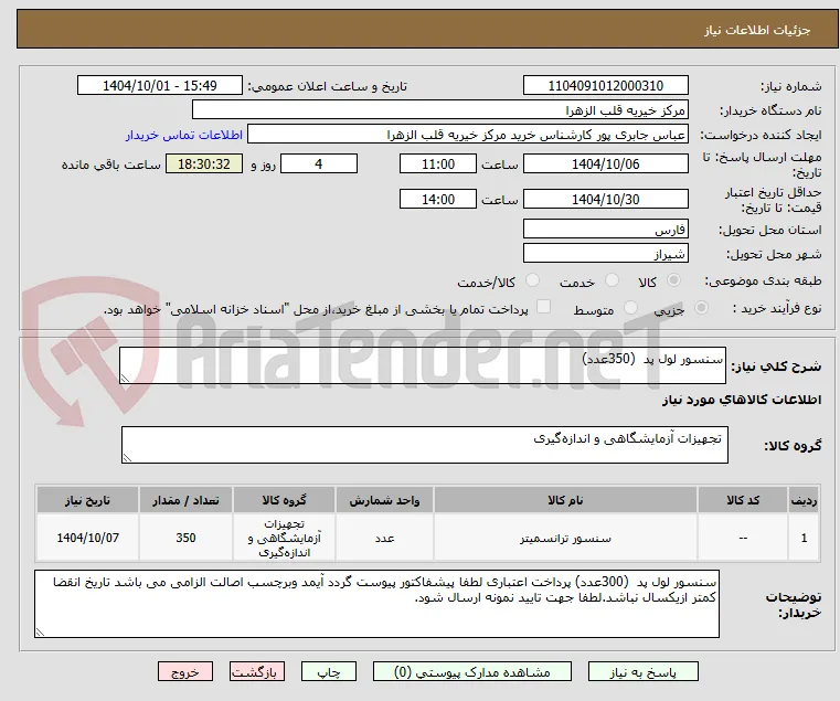 سنسور لول پد  (350عدد)