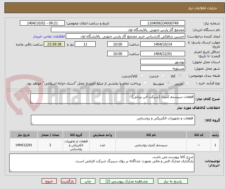 قطعات سیستم کنترل (شرکت آلن بردلی)