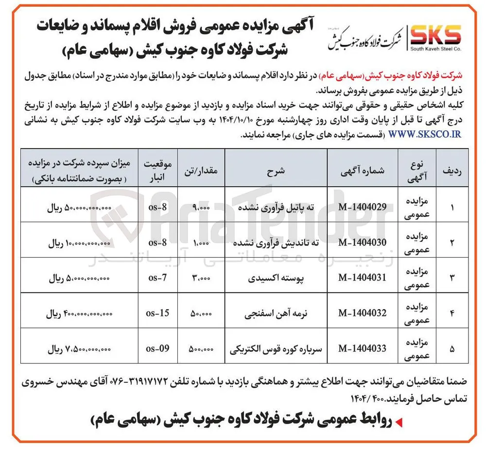 فروش نرمه آهن اسفنجی