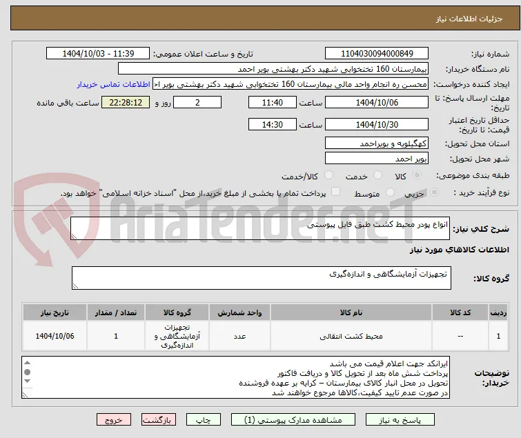 انواع پودر محیط کشت طبق فایل پیوستی 