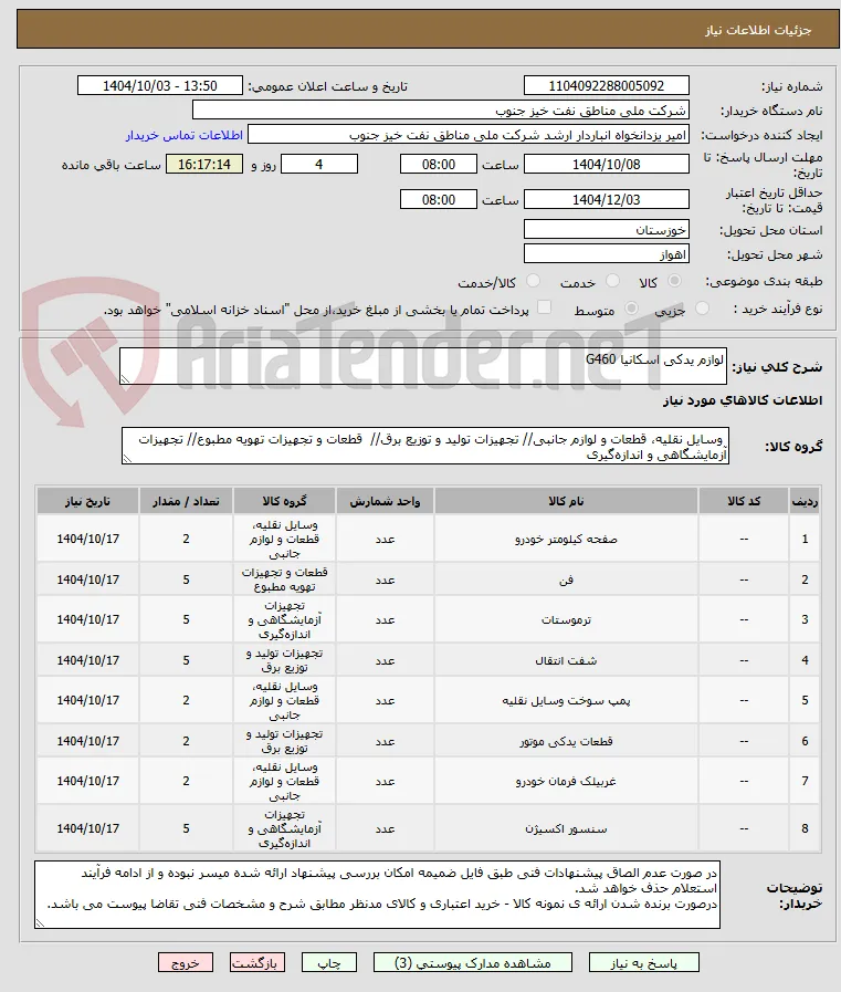 لوازم یدکی اسکانیا G460