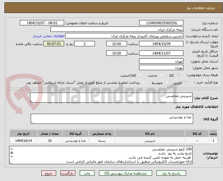 شیرینی مجلسی 