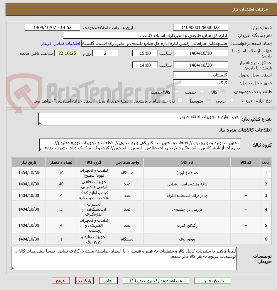 خرید لوازم و تجهیزات اطفاء حریق
