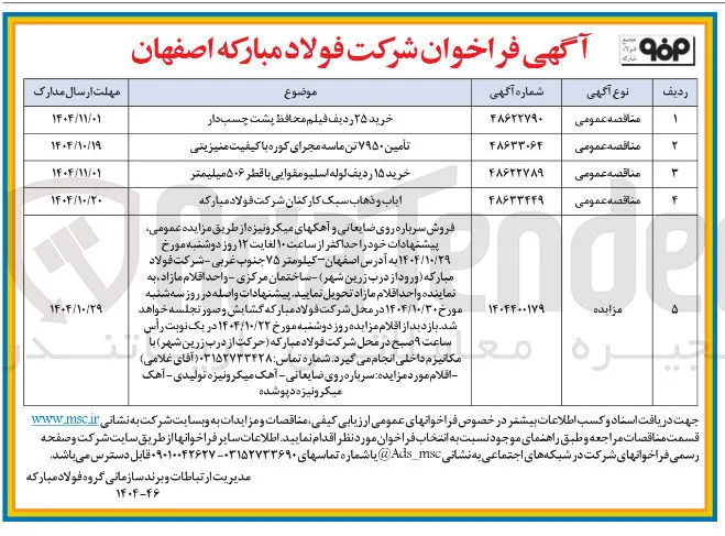 ایاب و ذهاب سبک کارکنان شرکت فولاد مبارکه 
