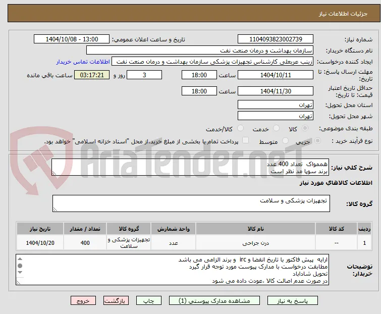 هممواک  تعداد 400 عدد
برند سوپا مد نظر است