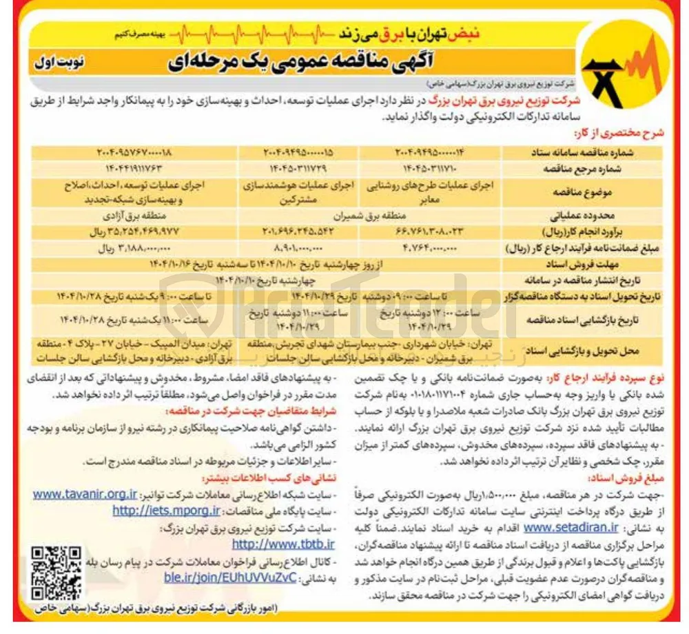 اجرای عملیات توسعه احداث اصلاح و بهینه سازی شبکه 