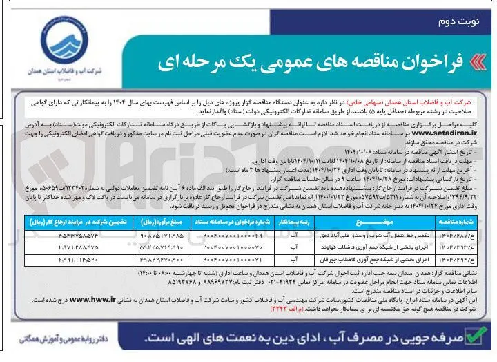 اجرای بخشی از شبکه جمع آوری فاضلاب