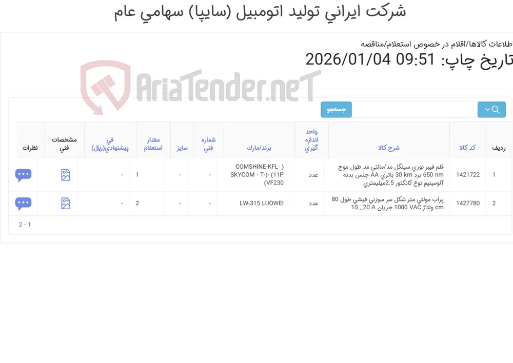پراب مولتی متر و قلم فیبر نوری