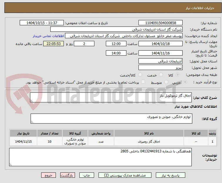 اجاق گاز ترموکوبل دار
