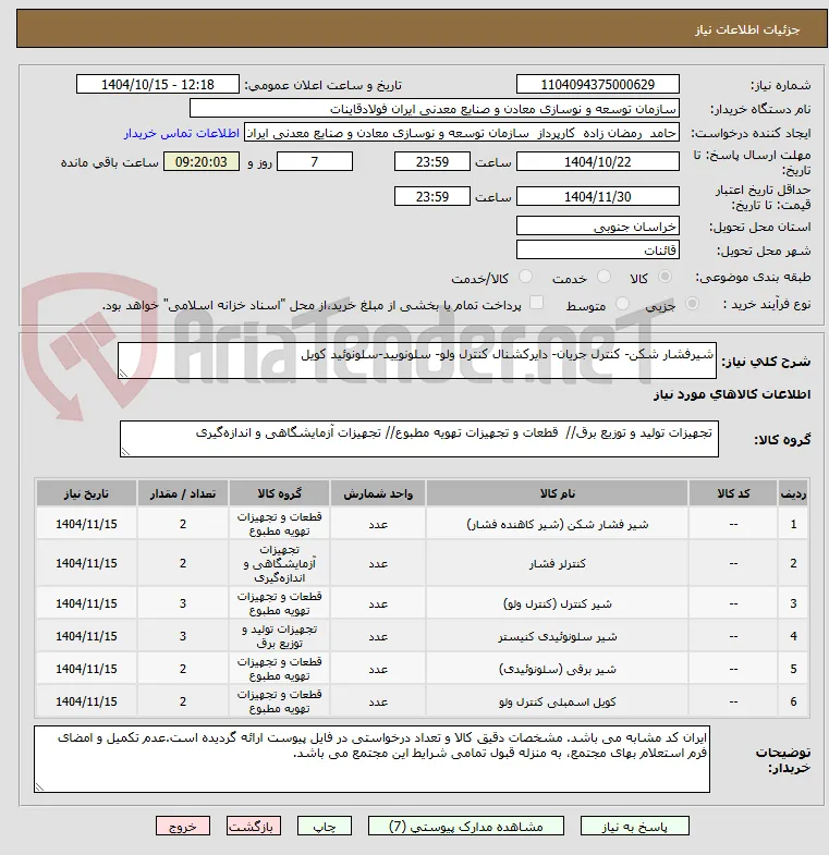 شیرفشار شکن- کنترل جریان- دایرکشنال کنترل ولو- سلونویید-سلونوئید کویل