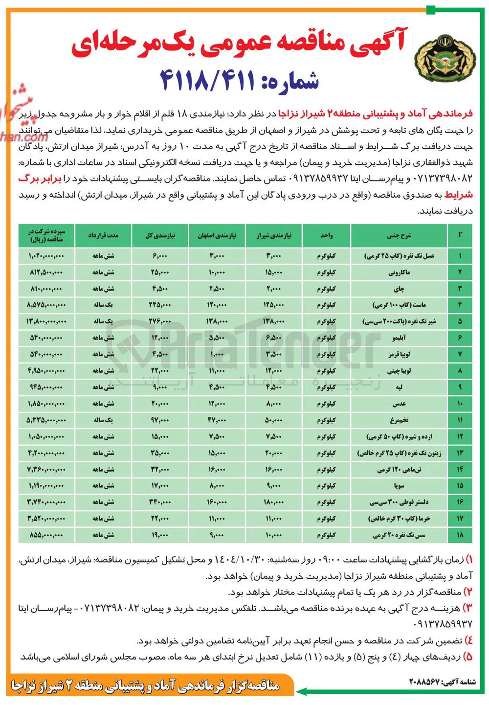 شیر تک نفره ( پاکت ۲۰۰ سی سی ) 
