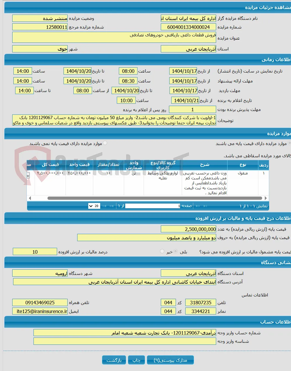 فروش قطعات داغی بازیافتی خودروهای تصادفی 