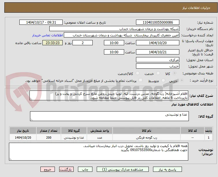 اقلام آشپزخانه( رب گوجه، عدس درشت، لپه، لوبیا چیتی،روغن مایع سرخ کردنی و پخت و پز)
بازپرداخت 6 ماهه. اطلاعات کلی در فایل پیوستی حتما مطالعه شود.