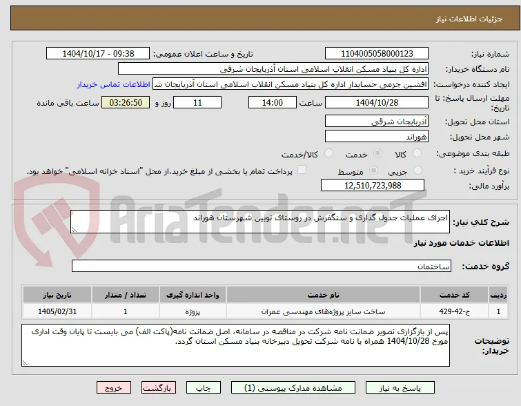 اجرای عملیات جدول گذاری و سنگفرش در روستای توبین شهرستان هوراند