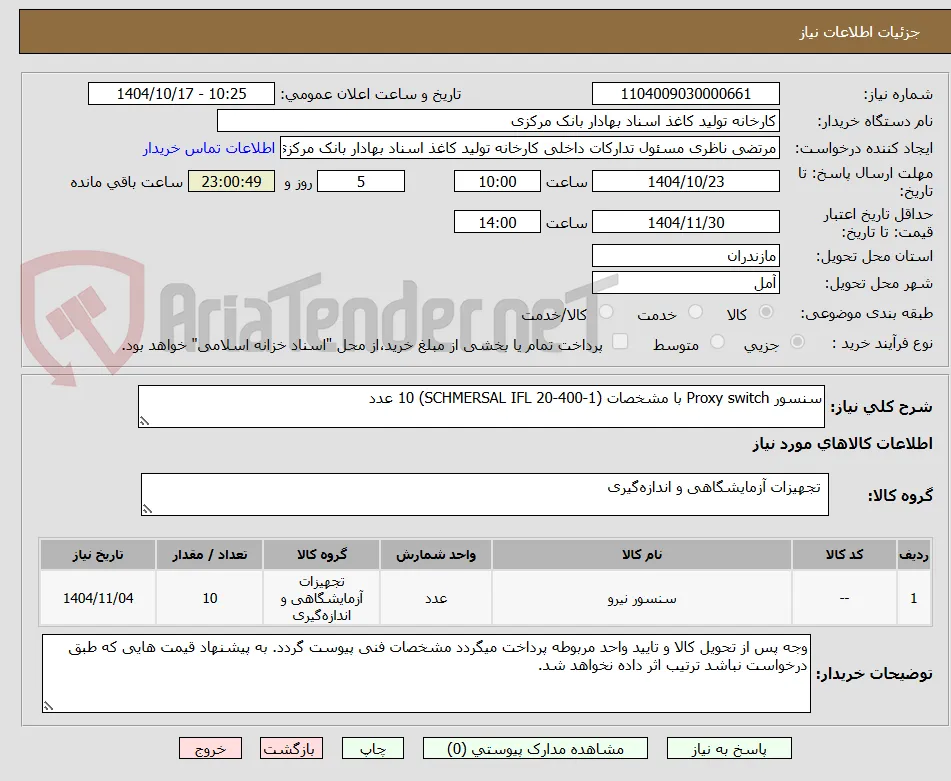 سنسور Proxy switch با مشخصات (SCHMERSAL IFL 20-400-1) 10 عدد
