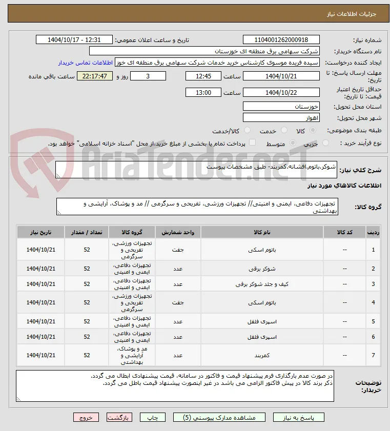 شوکر.باتوم.افشانه.کمربند- طبق مشخصات پیوست