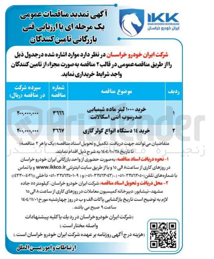 خرید ۱۰۰۰ لیتر ماده شیمیایی ضد رسوب آنتی اسکالانت 