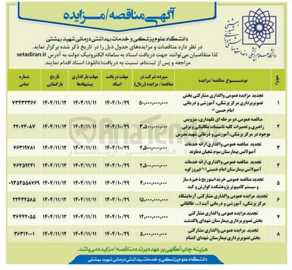 واگذاری مشارکتی بخش تصویربرداری