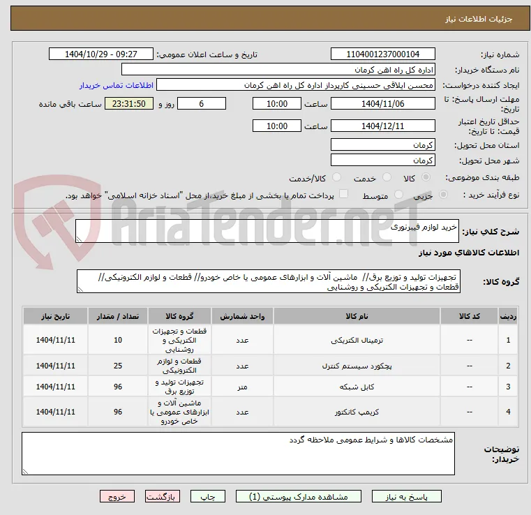 خرید لوازم فیبرنوری