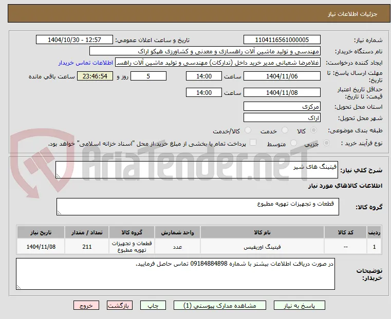 فیتینگ های شیر