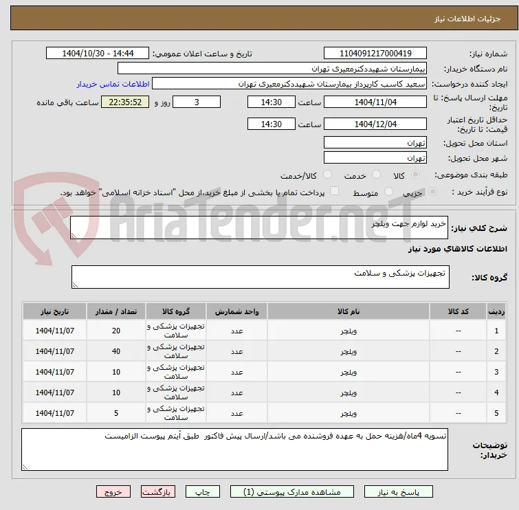 خرید لوازم جهت ویلچر