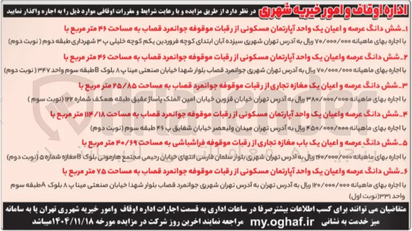 اجاره املاک