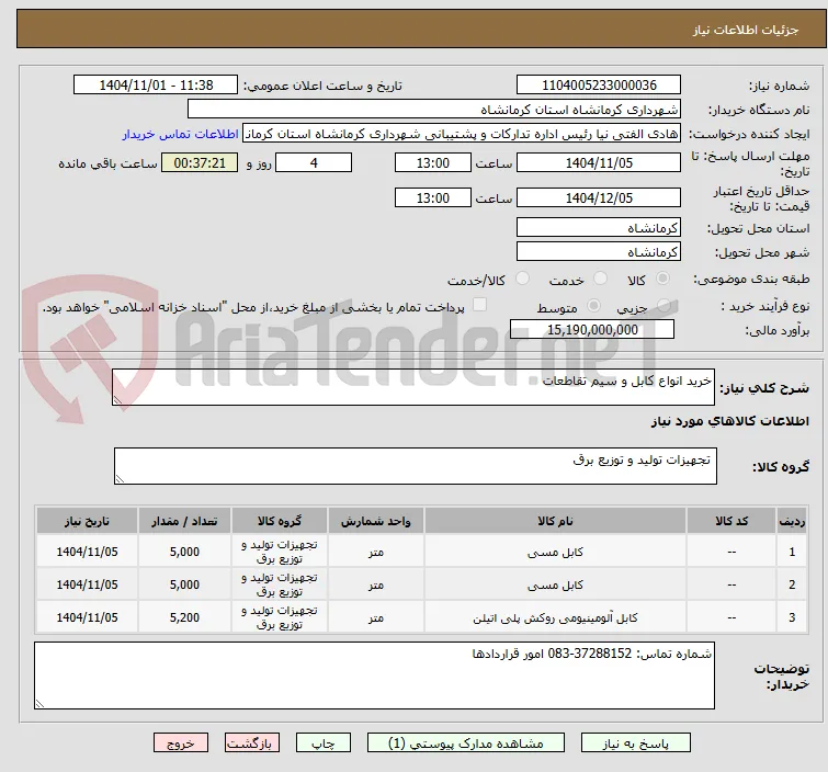 خرید انواع کابل و سیم تقاطعات