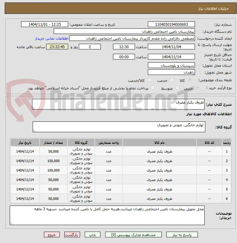 ظروف یکبار مصرف 