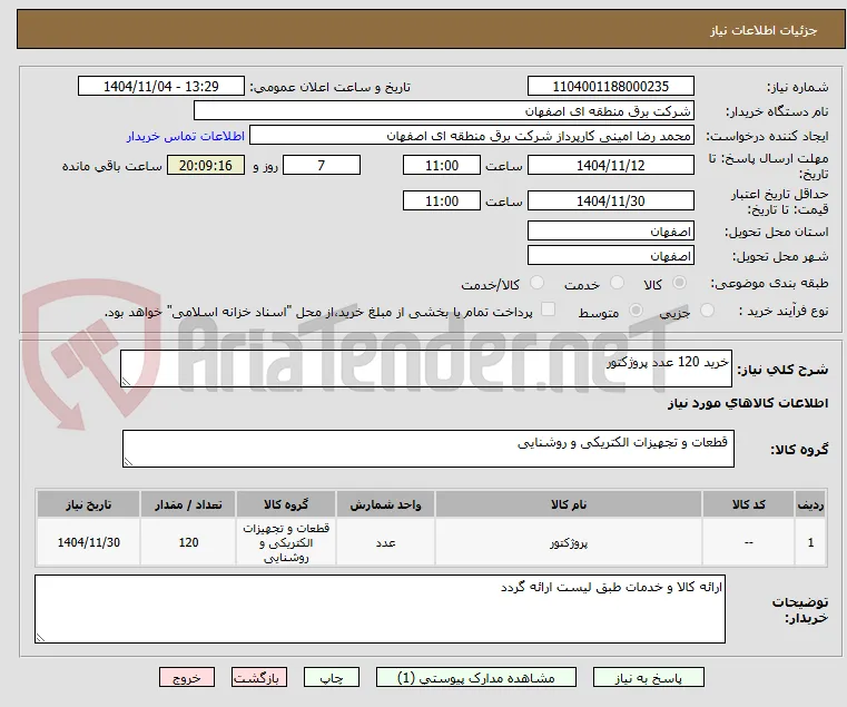خرید 120 عدد پروژکتور