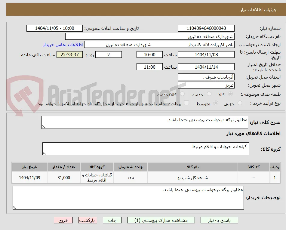 مطابق برگه درخواست پیوستی حتما باشد. 